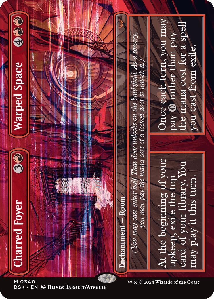 Image for Charred Foyer // Warped Space (Borderless) (340) [Duskmourn: House of Horror] - Magic: The Gathering