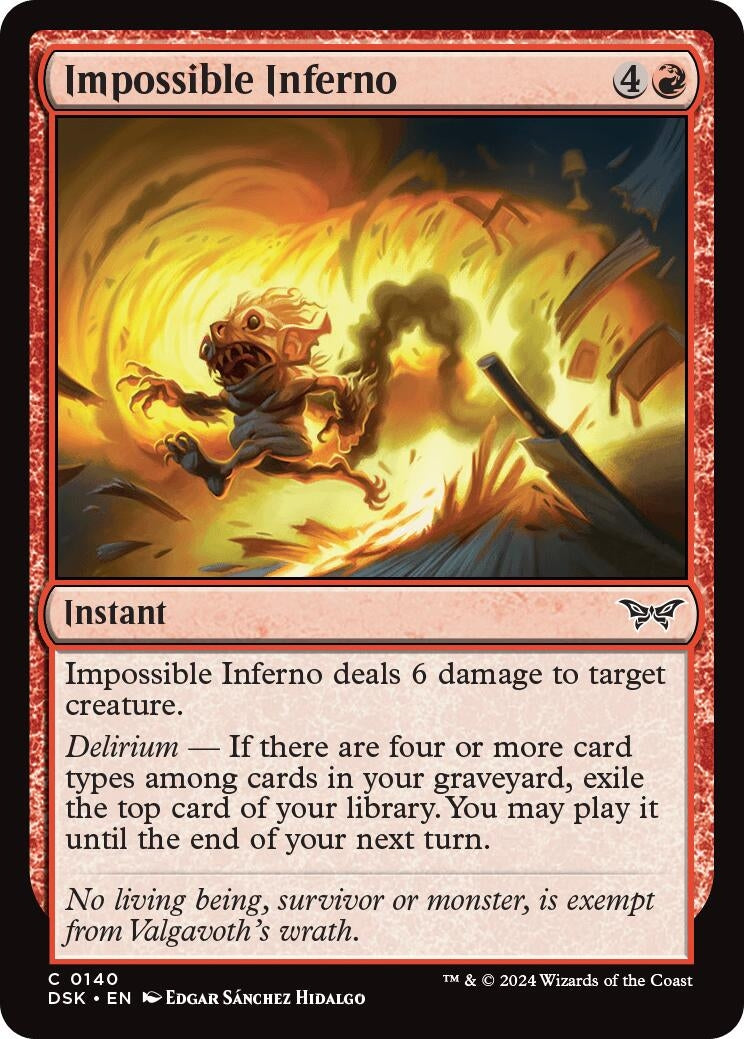 Image for Impossible Inferno (140) [Duskmourn: House of Horror] - Magic: The Gathering