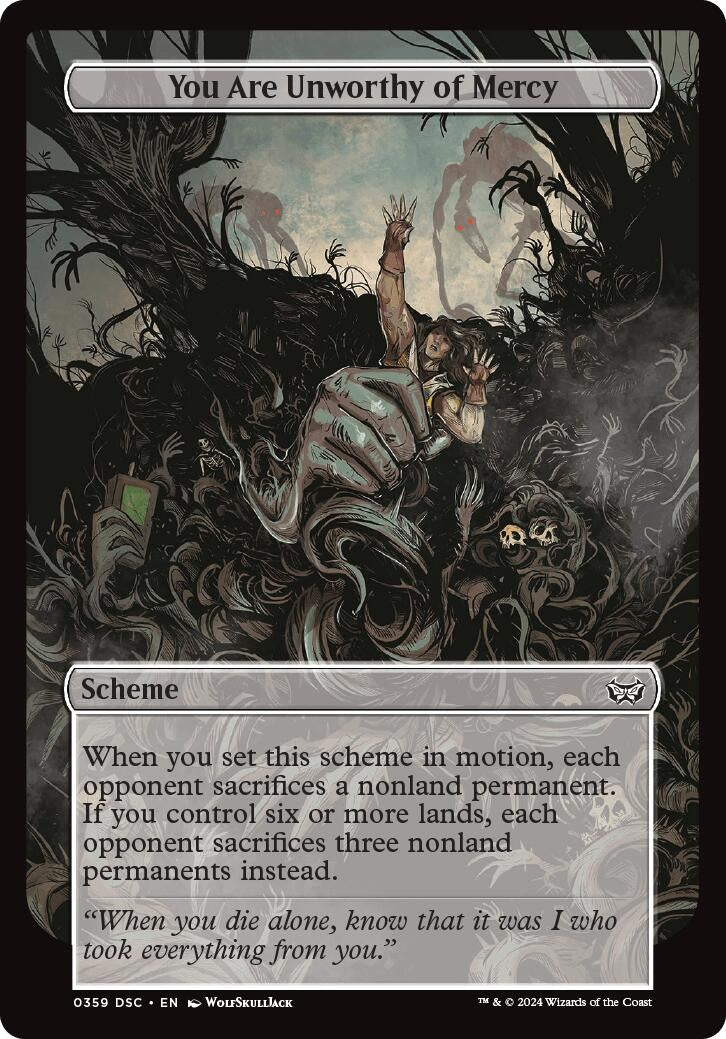 Image for You Are Unworthy of Mercy (Full Art) (359) [Duskmourn] - Magic: The Gathering