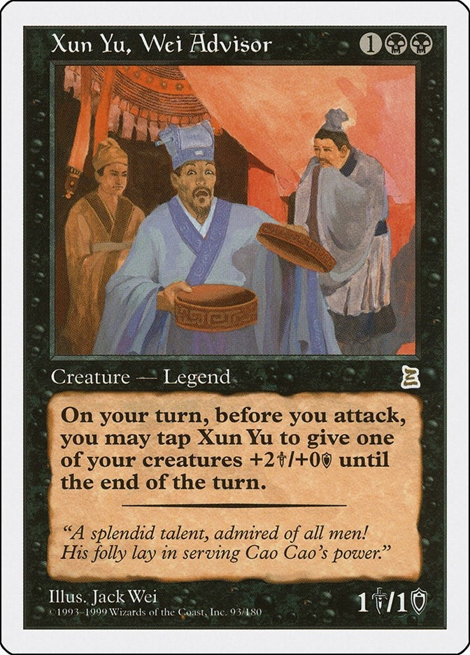 Image for Xun Yu, Wei Advisor (93) [Portal Three Kingdoms] - Magic: The Gathering
