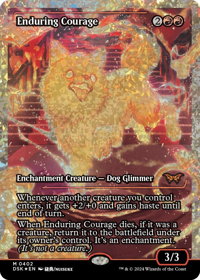 Image for Enduring Courage (Showcase) (Fracture Foil) (402) [Duskmourn: House of Horror] - Magic: The Gathering