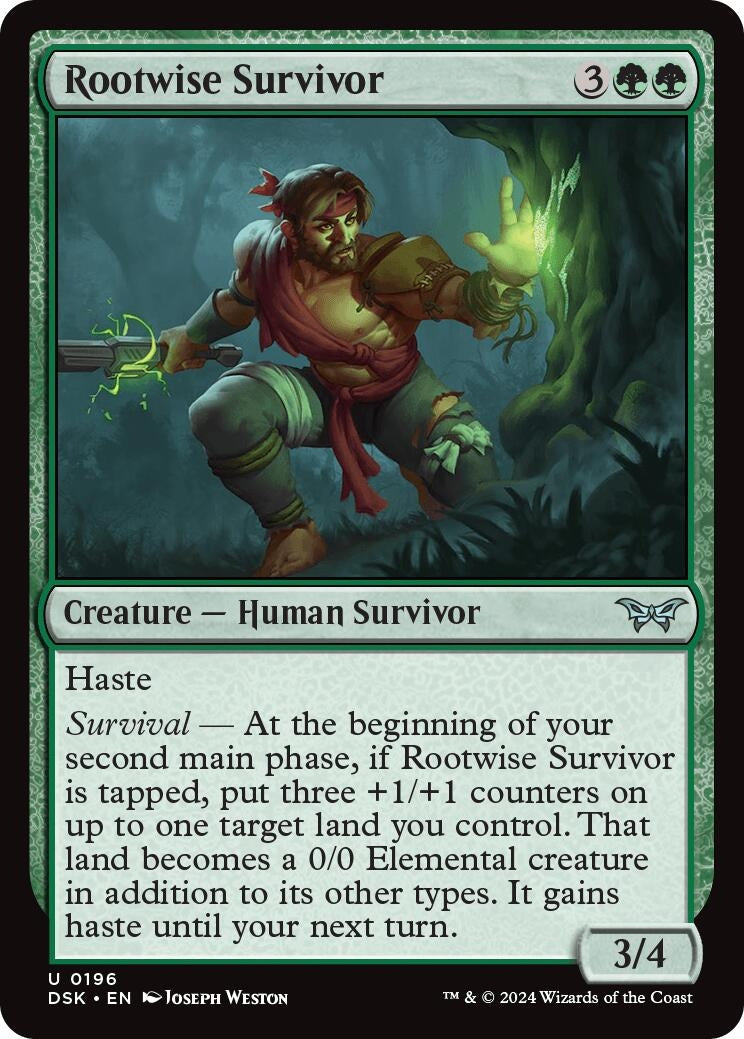 Image for Rootwise Survivor (196) [Duskmourn: House of Horror] - Magic: The Gathering