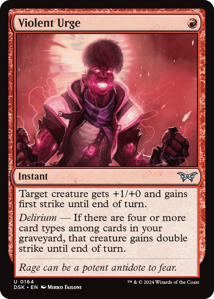 Image for Violent Urge (164) [Duskmourn: House of Horror] - Magic: The Gathering