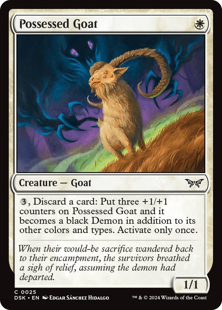 Image for Possessed Goat (25) [Duskmourn: House of Horror] - Magic: The Gathering