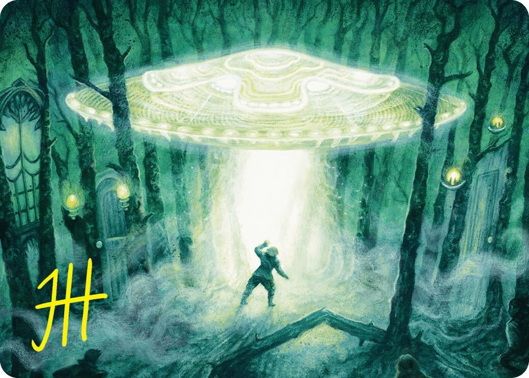 Image for Unidentified Hovership Art Card (Gold-Stamped Signature) (2) [Duskmourn: House of Horror] - Magic: The Gathering