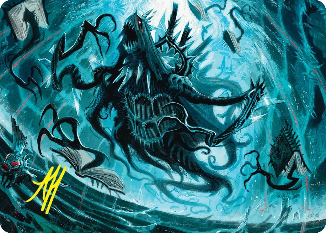 Image for Overlord of the Floodpits Art Card (Gold-Stamped Signature) (4) [Duskmourn: House of Horror] - Magic: The Gathering