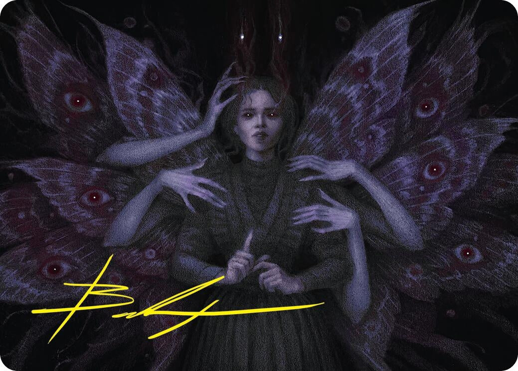 Image for Demonic Counsel Art Card (7/54) (Gold-Stamped Signature) (7) [Duskmourn: House of Horror] - Magic: The Gathering