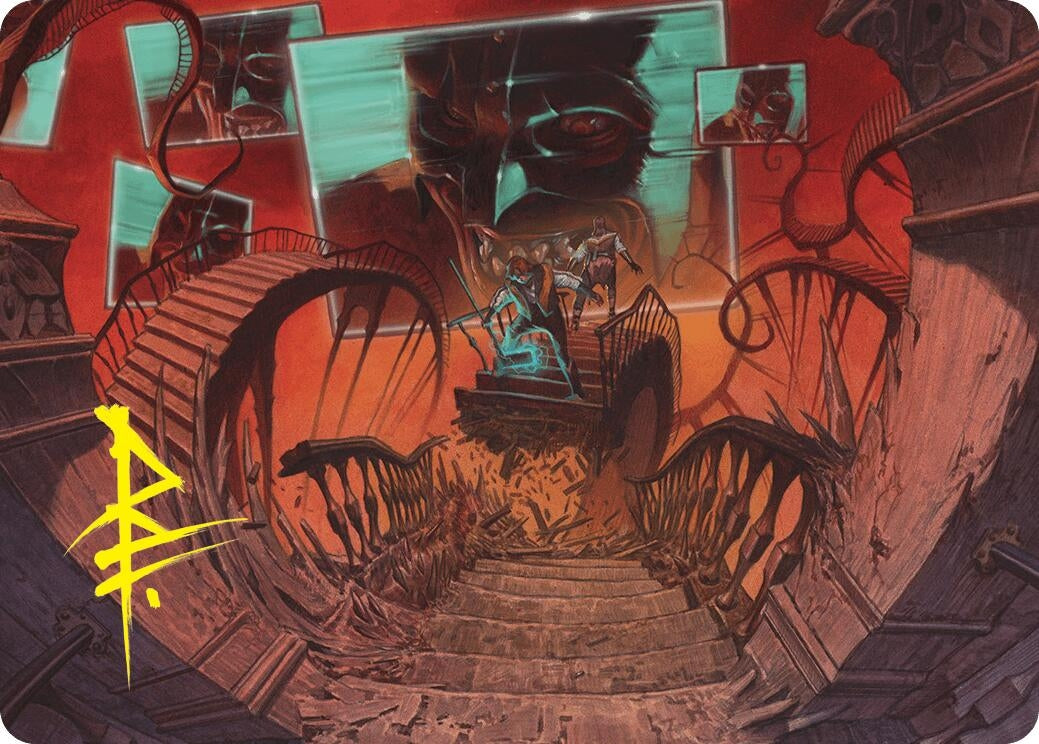 Image for Let's Play a Game Art Card (Gold-Stamped Signature) (8) [Duskmourn: House of Horror] - Magic: The Gathering