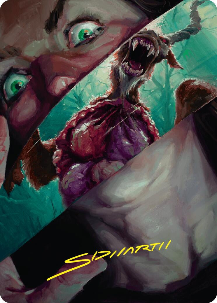 Image for Hauntwoods Shrieker Art Card (Gold-Stamped Signature) (40) [Duskmourn: House of Horror] - Magic: The Gathering