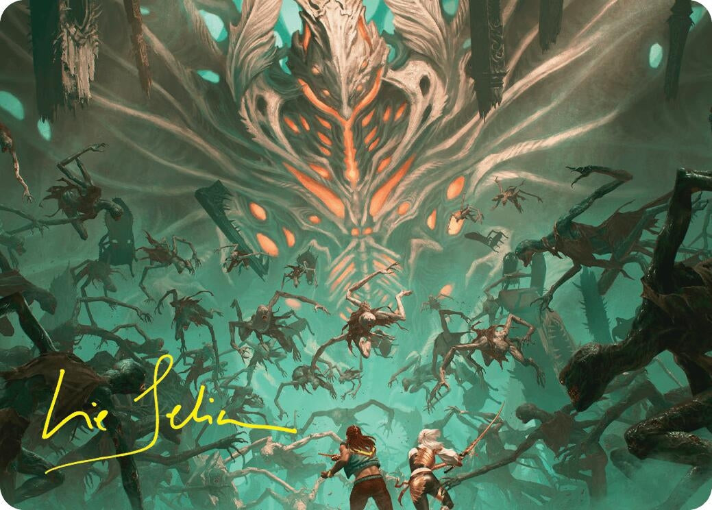Valgavoth's Onslaught Art Card (Gold-Stamped Signature) (16) [Art Series: Duskmourn: House of Horror]