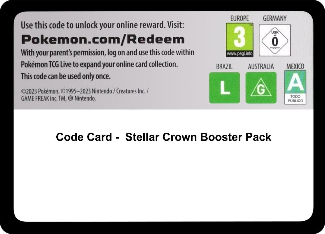 Image for Code Card - Stellar Crown Booster Pack [SV07: Stellar Crown] - Pokemon