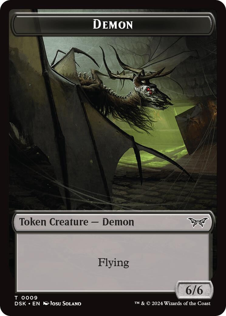 Image for Demon // Manifest Double-Sided Token (9 // 18) [Duskmourn: House of Horror] - Magic: The Gathering