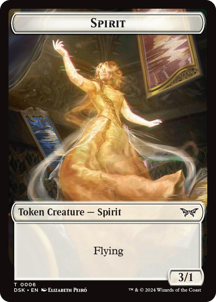 Image for Spirit (0006) Token (6) [Duskmourn: House of Horror] - Magic: The Gathering