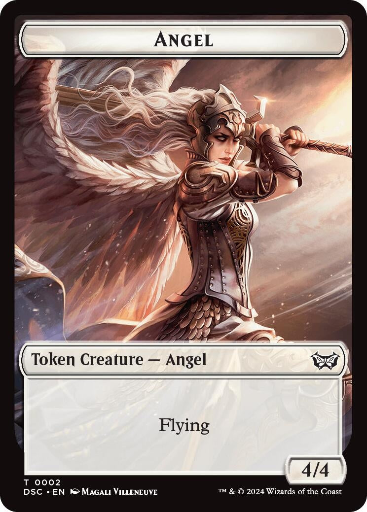 Image for Angel // Treasure Double-Sided Token (2 // 15) [Duskmourn: House of Horror] - Magic: The Gathering