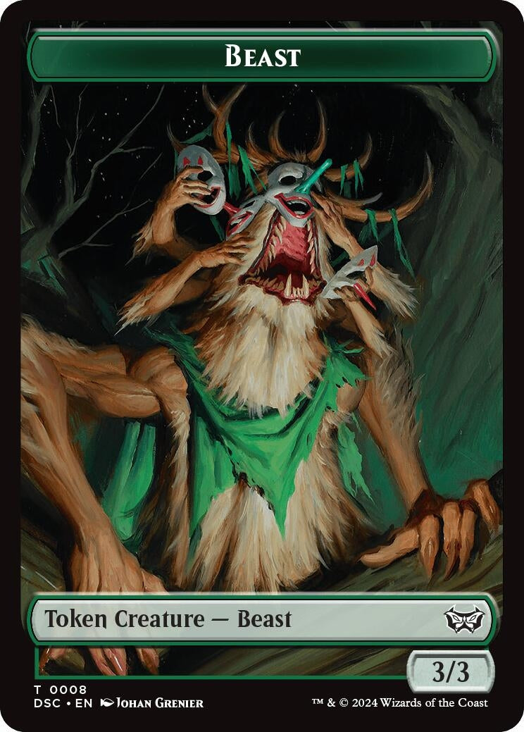 Image for Beast // Scarecrow Double-Sided Token (8 // 23) [Duskmourn: House of Horror] - Magic: The Gathering
