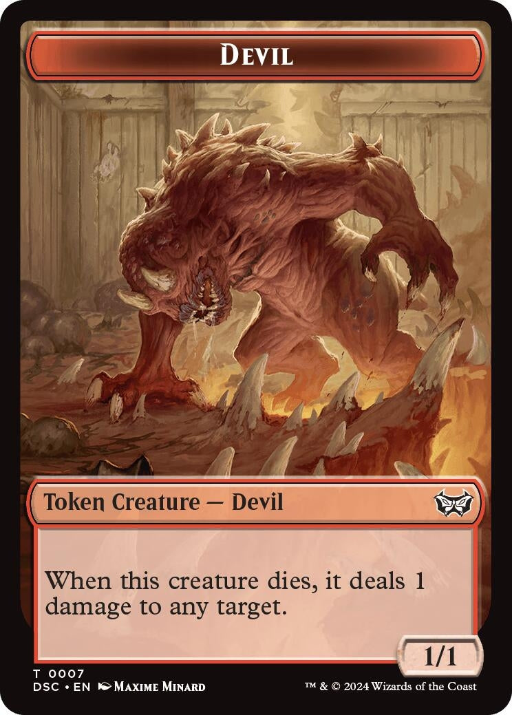 Image for Devil // Scarecrow Double-Sided Token (7 // 23) [Duskmourn: House of Horror] - Magic: The Gathering