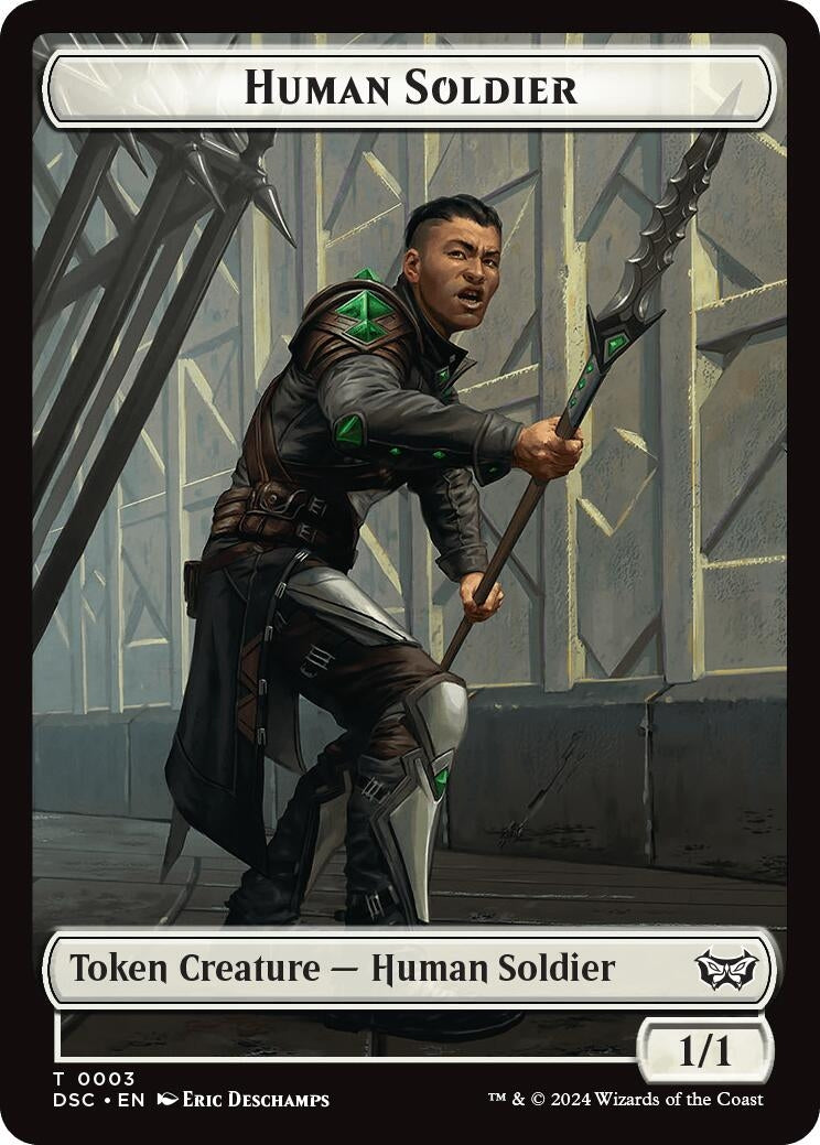 Image for Human Soldier // Scarecrow Double-Sided Token (3 // 23) [Duskmourn: House of Horror] - Magic: The Gathering