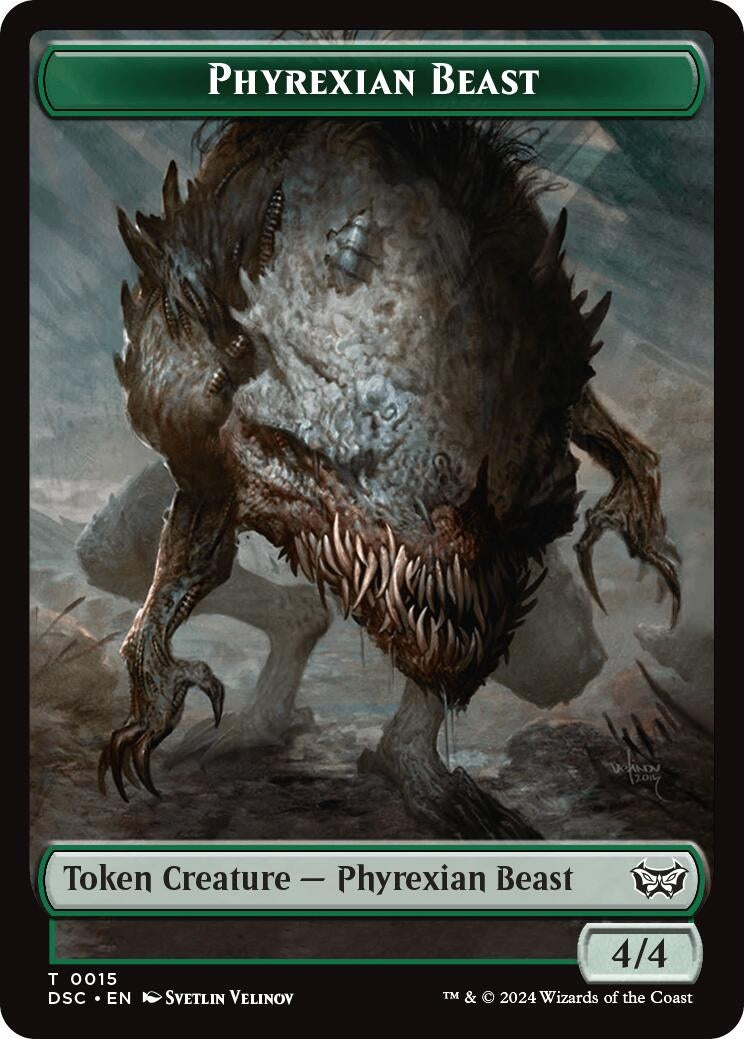 Image for Phyrexian Beast // Manifest Double-Sided Token (15 // 18) [Duskmourn: House of Horror] - Magic: The Gathering