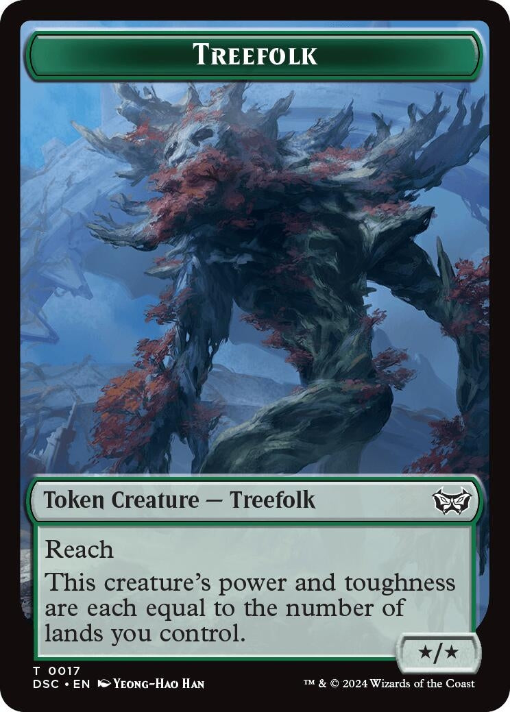 Image for Treefolk // Spider Double-Sided Token (17 // 16) [Duskmourn: House of Horror] - Magic: The Gathering