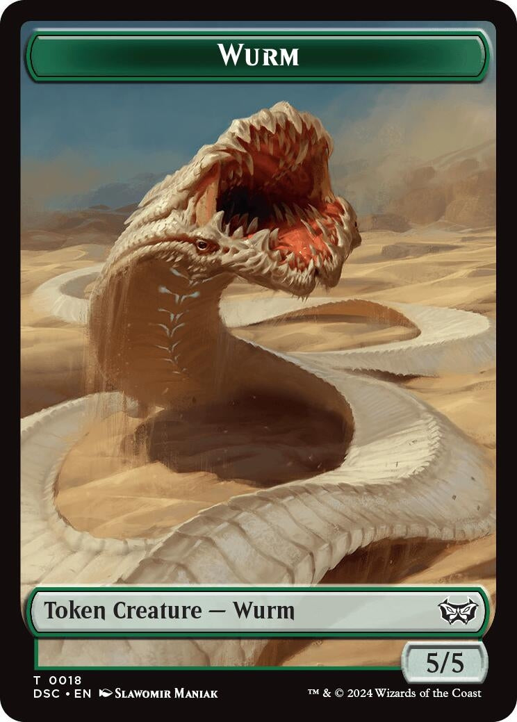 Image for Wurm (0018) // Fractal Double-Sided Token (18 // 20) [Duskmourn: House of Horror] - Magic: The Gathering