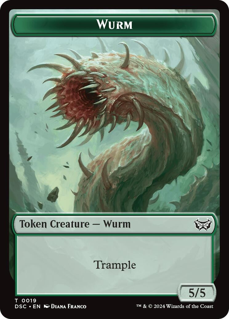 Image for Wurm (0019) // Insect (0010) Double-Sided Token (19 // 10) [Duskmourn: House of Horror] - Magic: The Gathering