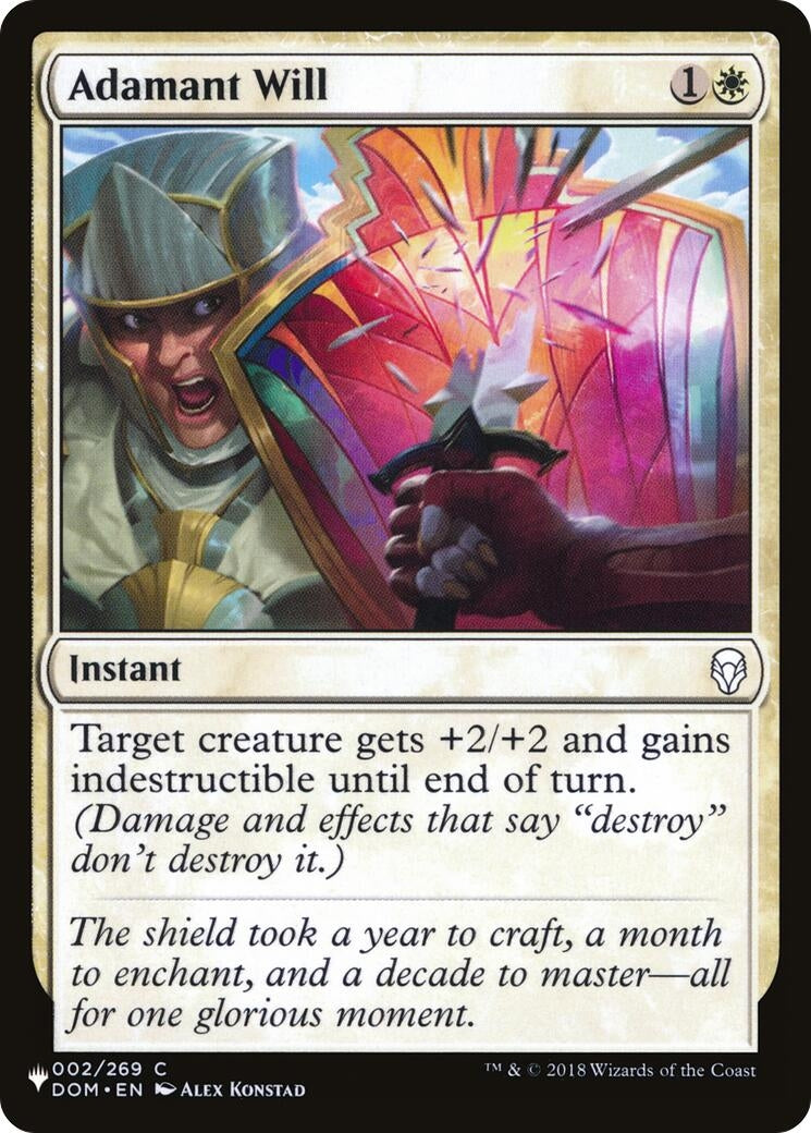 Image for Adamant Will (002/269) [The List Reprints] - Magic: The Gathering