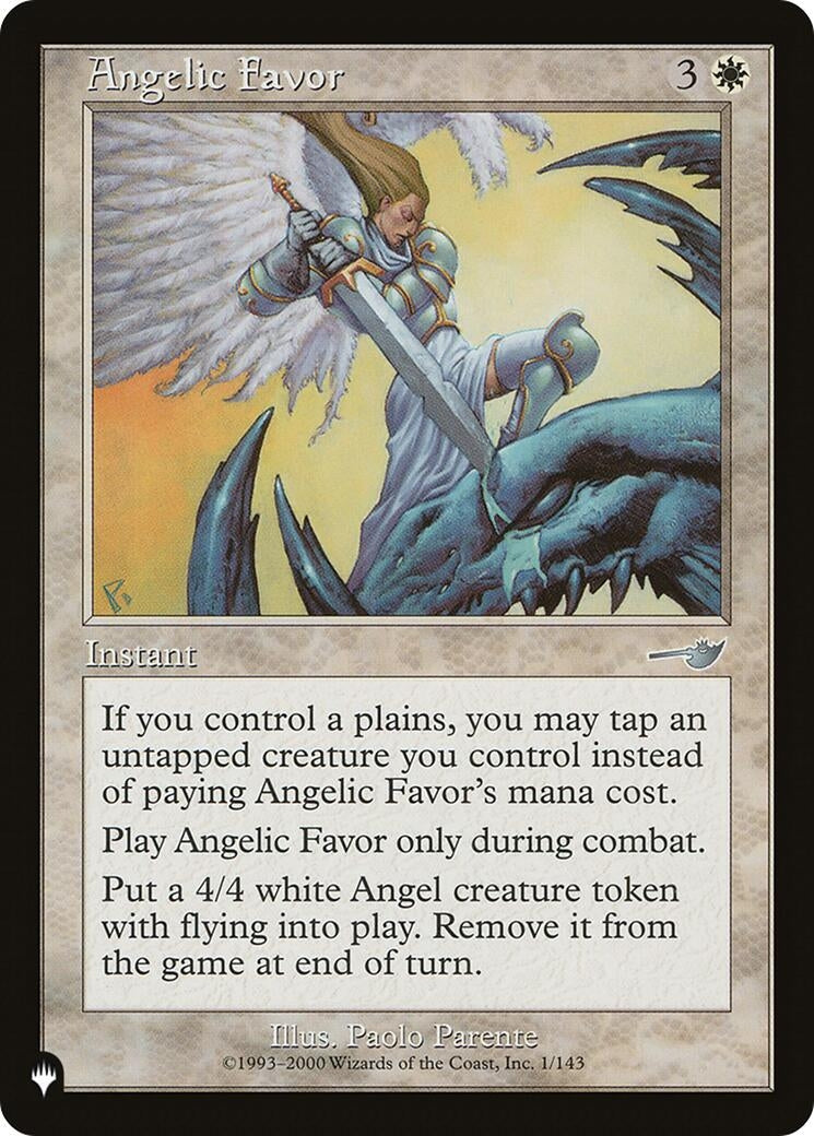 Image for Angelic Favor (1/143) [The List Reprints] - Magic: The Gathering