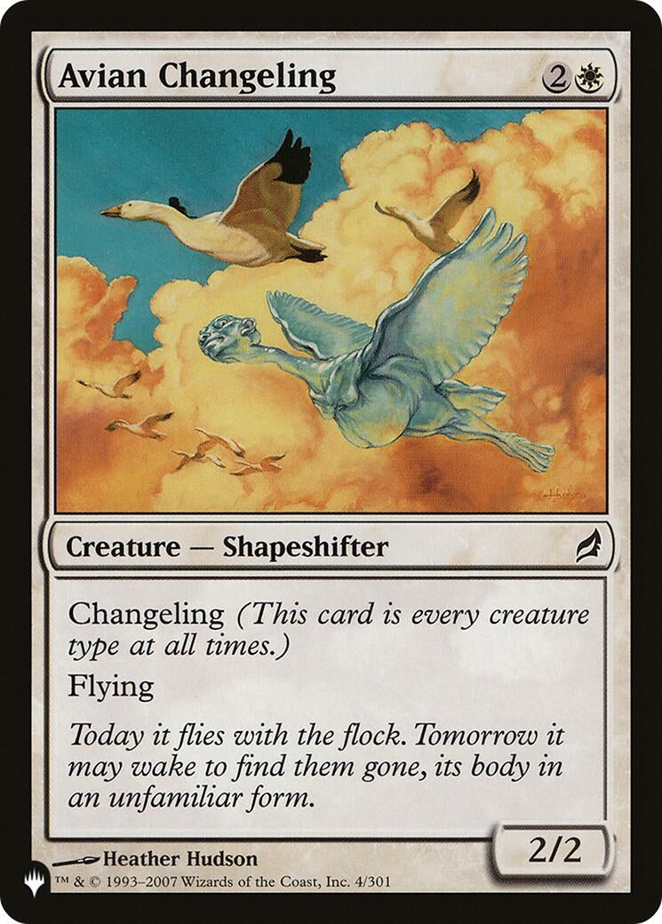 Avian Changeling (4/301) [The List Reprints]