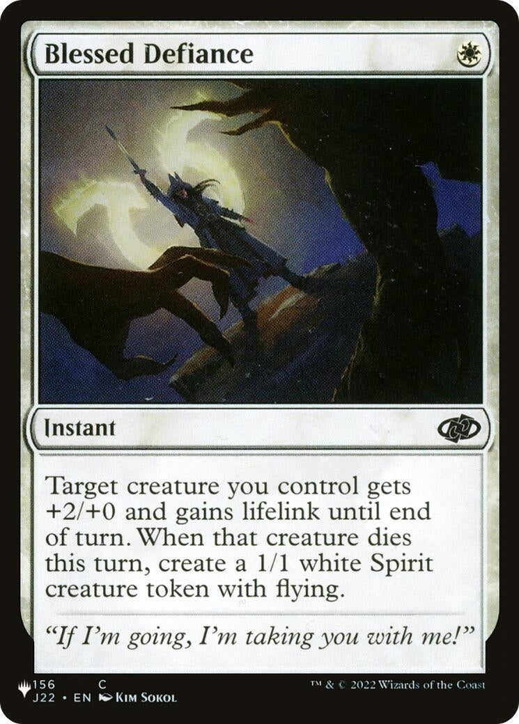 Image for Blessed Defiance (156/051) [The List Reprints] - Magic: The Gathering