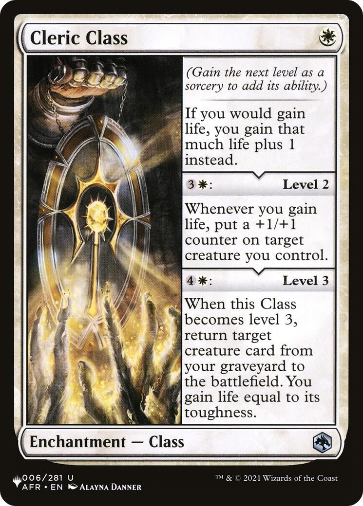 Image for Cleric Class (006/281) [The List Reprints] - Magic: The Gathering