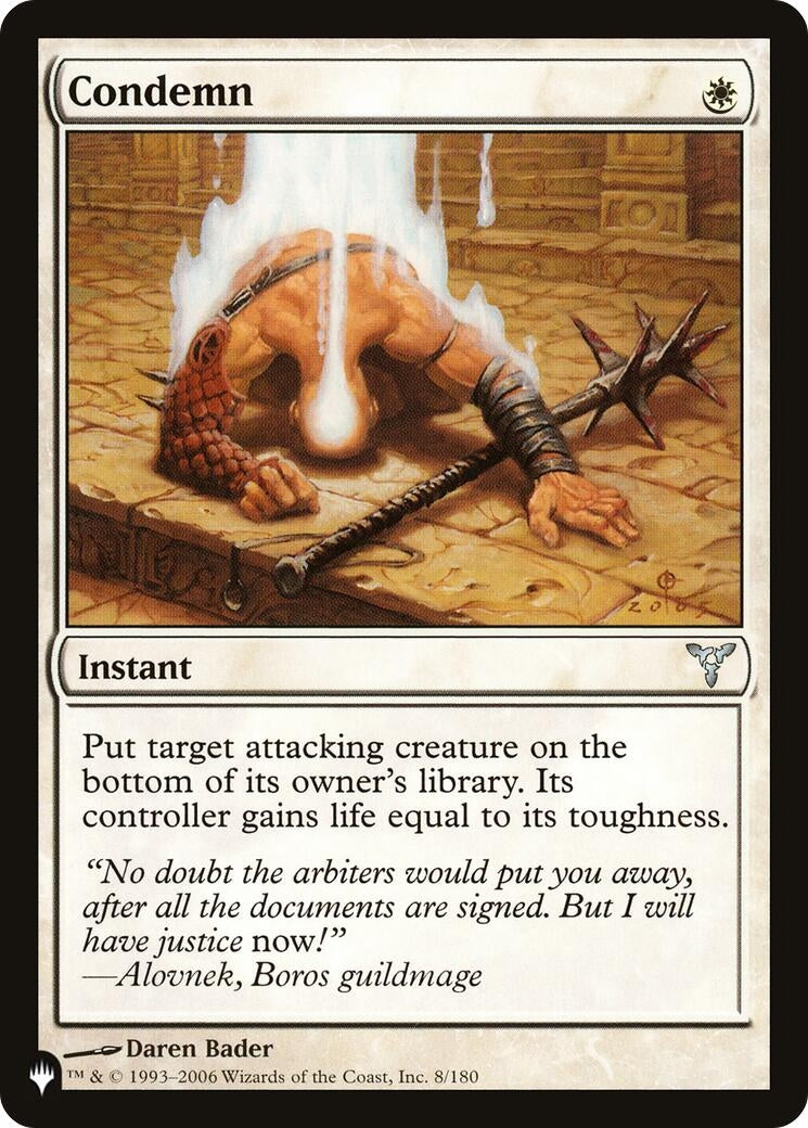 Image for Condemn (8/180) [The List Reprints] - Magic: The Gathering