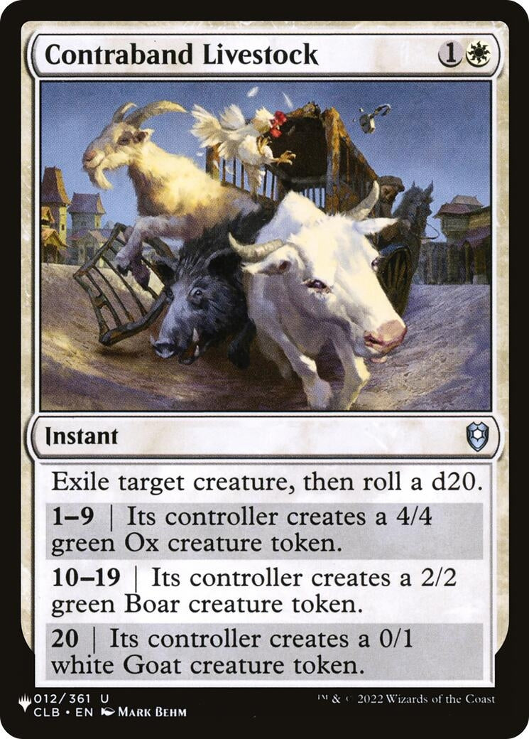 Image for Contraband Livestock (012/361) [The List Reprints] - Magic: The Gathering