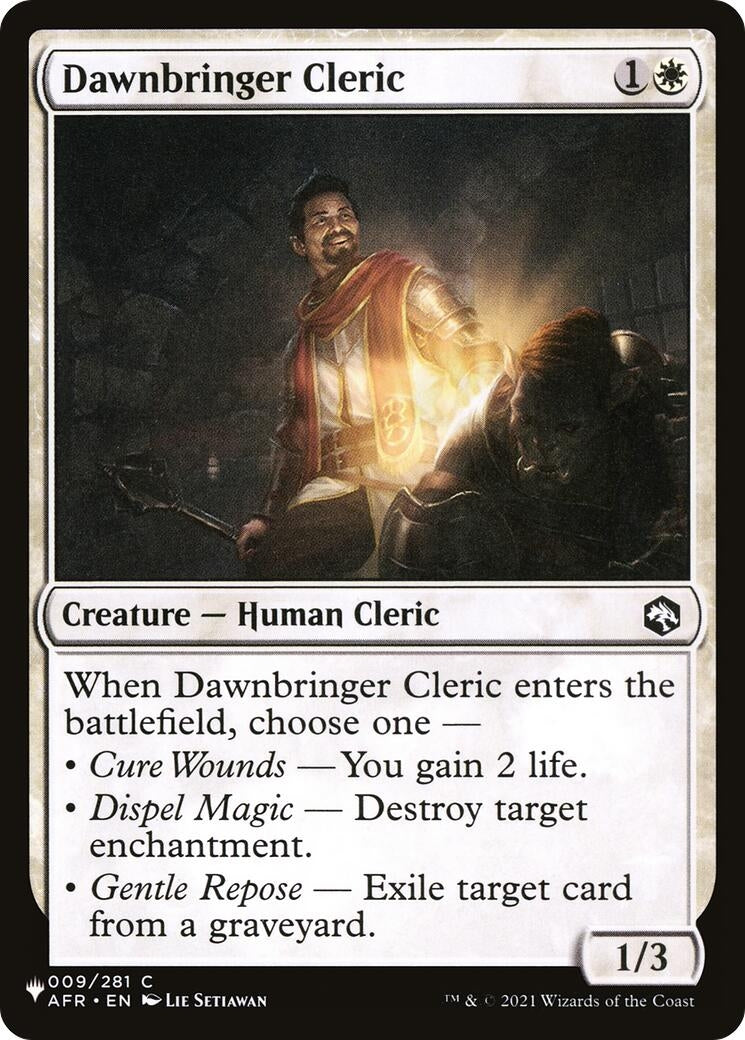 Image for Dawnbringer Cleric (009/281) [The List Reprints] - Magic: The Gathering