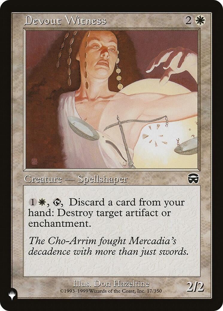 Image for Devout Witness (17/350) [The List Reprints] - Magic: The Gathering