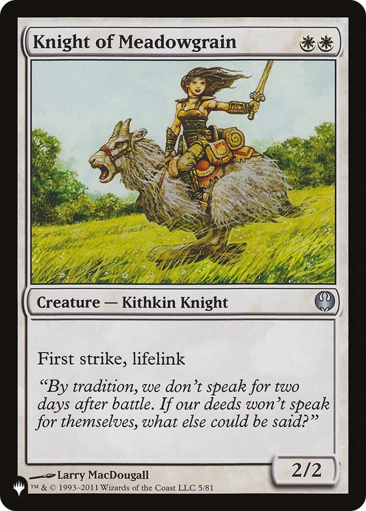 Image for Knight of Meadowgrain (5) [The List Reprints] - Magic: The Gathering