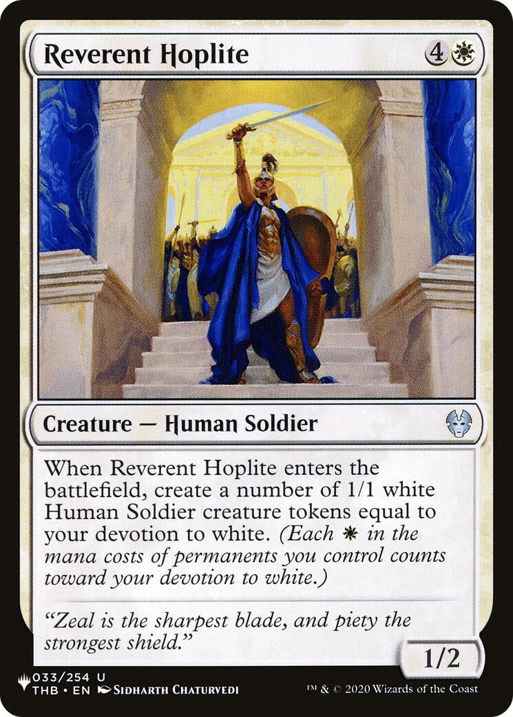 Image for Reverent Hoplite (033/254) [The List Reprints] - Magic: The Gathering