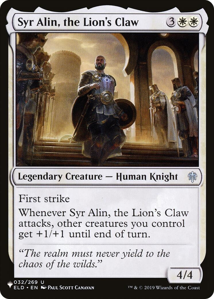 Image for Syr Alin, the Lion's Claw (032/269) [The List Reprints] - Magic: The Gathering