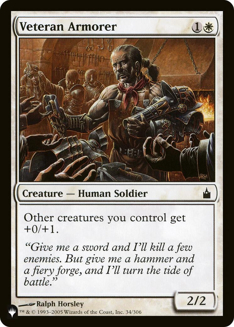 Image for Veteran Armorer (34/306) [The List Reprints] - Magic: The Gathering