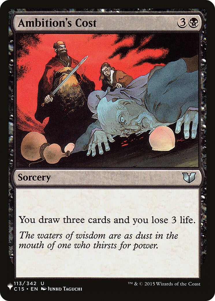 Image for Ambition's Cost (113/342) [The List Reprints] - Magic: The Gathering