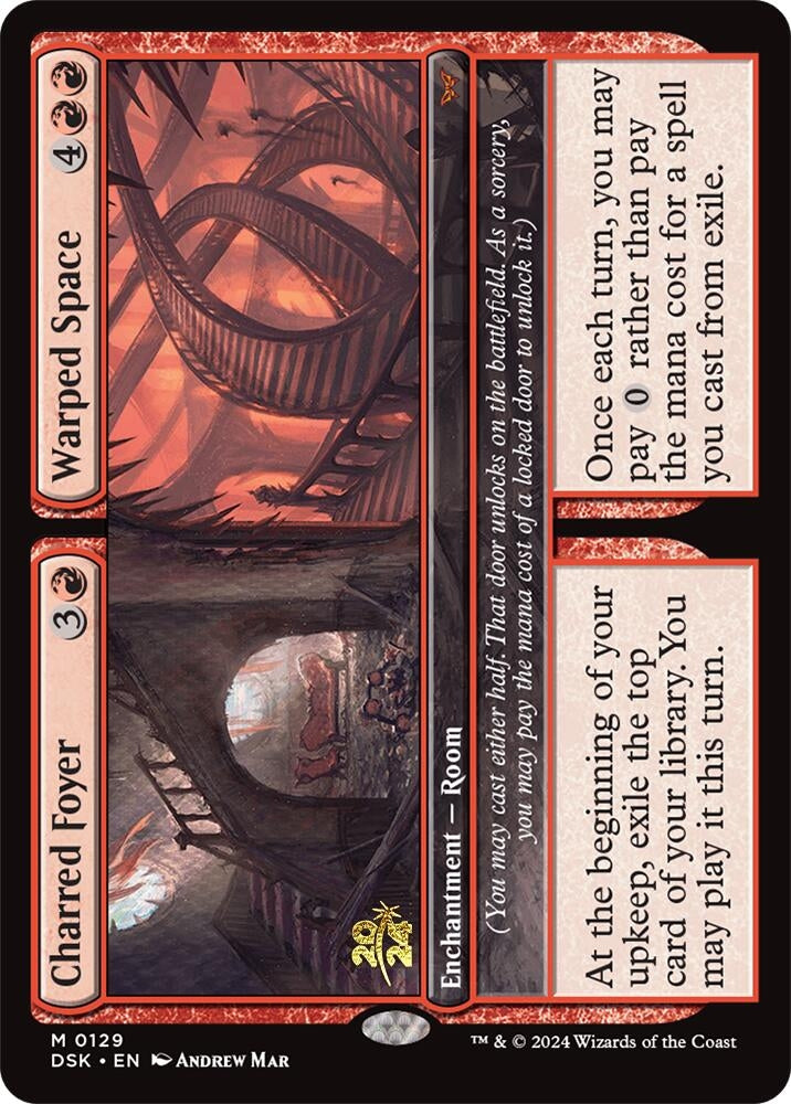 Image for Charred Foyer // Warped Space (129) [Prerelease Cards] - Magic: The Gathering