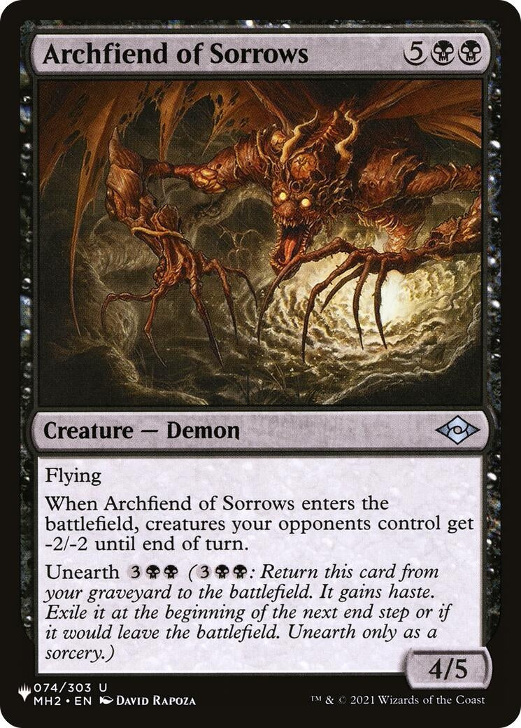 Image for Archfiend of Sorrows (074/303) [The List Reprints] - Magic: The Gathering