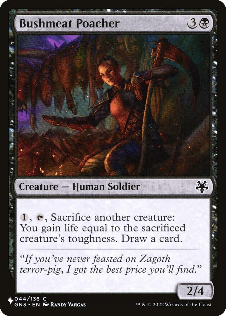 Image for Bushmeat Poacher (044/136) [The List Reprints] - Magic: The Gathering