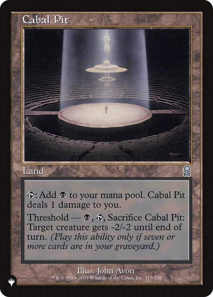 Image for Cabal Pit (315/350) [The List Reprints] - Magic: The Gathering