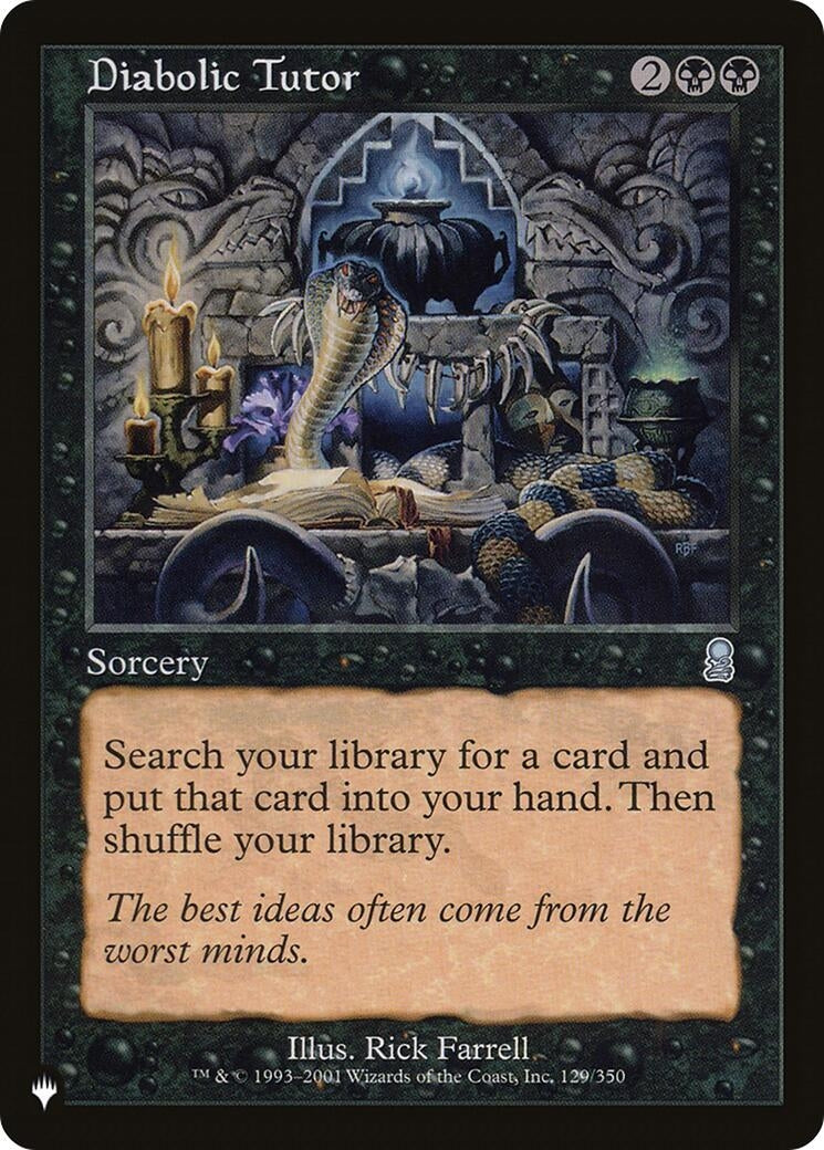 Image for Diabolic Tutor (129/350) [The List Reprints] - Magic: The Gathering