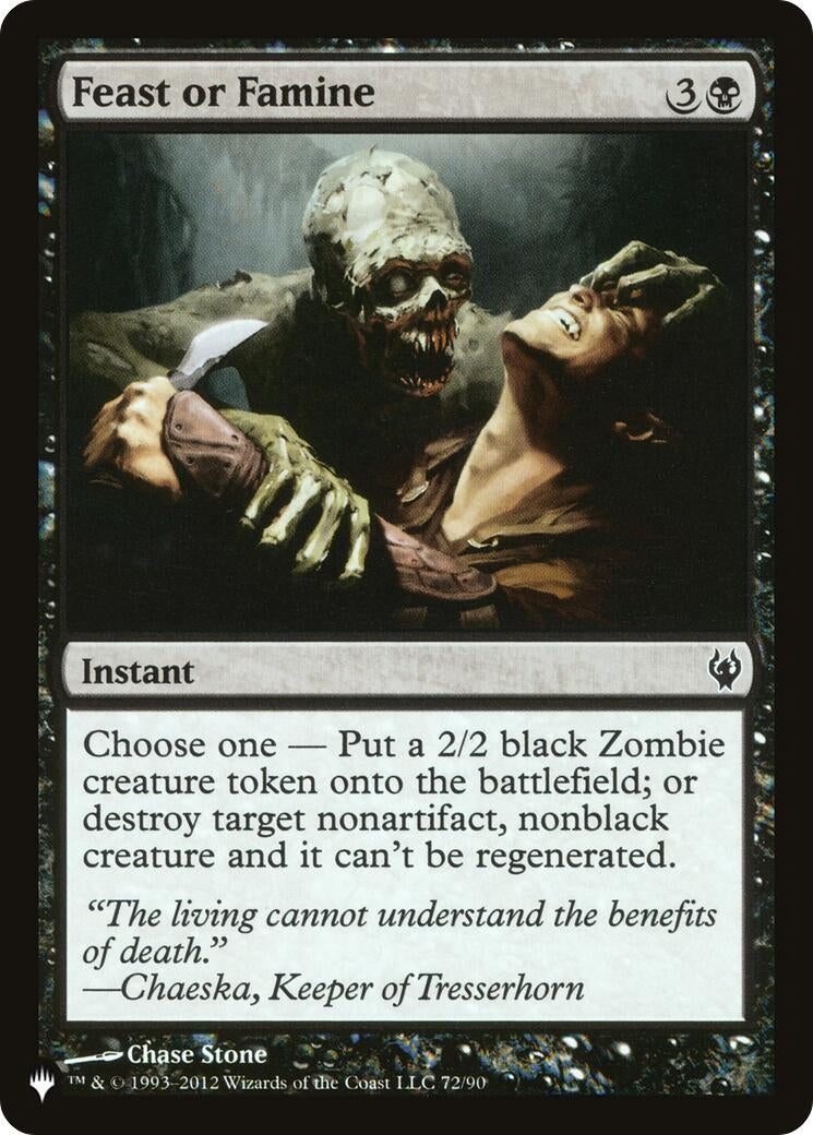 Image for Feast or Famine (72/90) [The List Reprints] - Magic: The Gathering