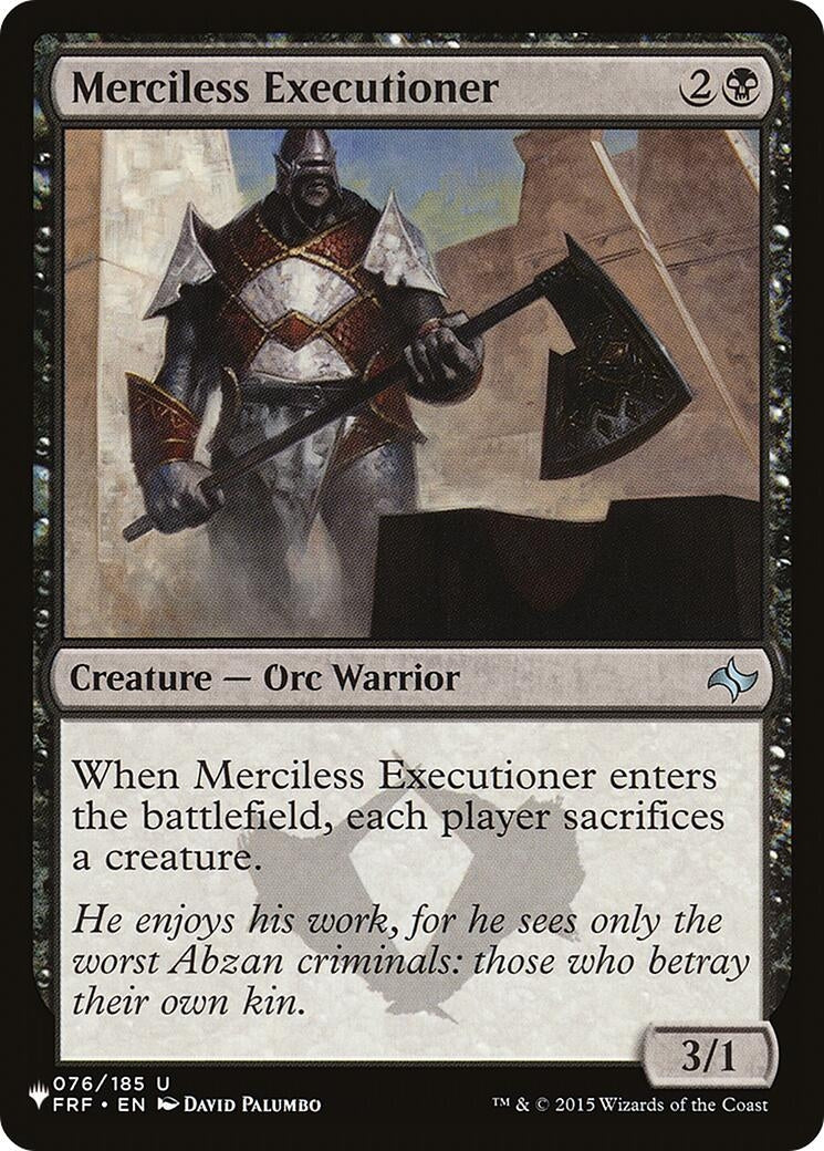 Image for Merciless Executioner (076/185) [The List Reprints] - Magic: The Gathering