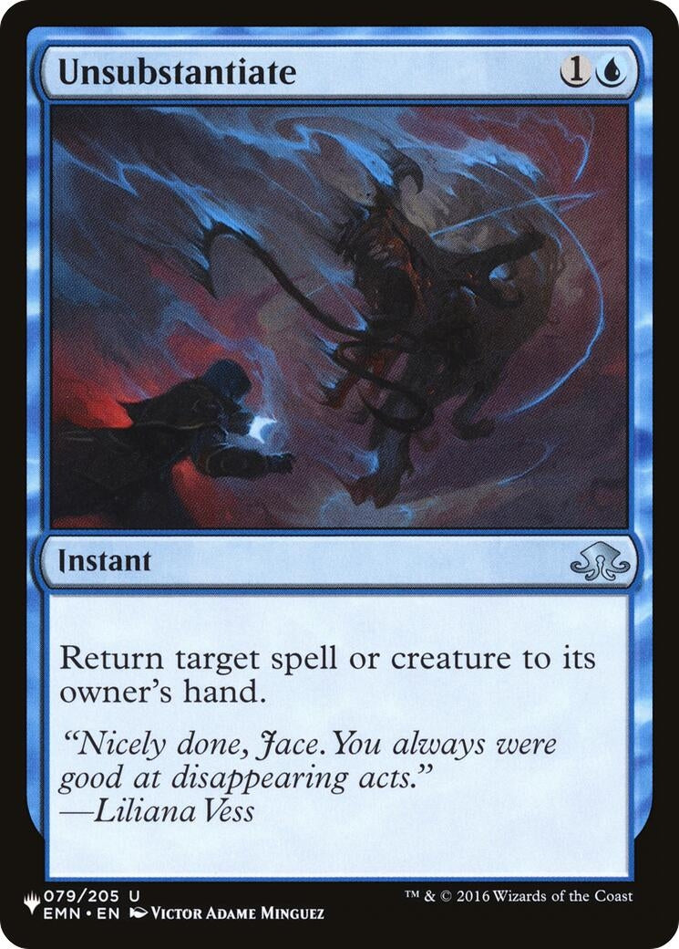Image for Unsubstantiate (079/205) [The List Reprints] - Magic: The Gathering