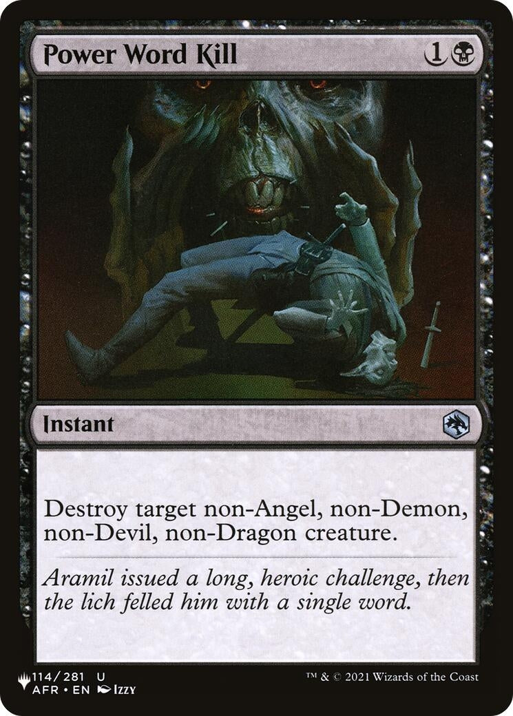 Image for Power Word Kill (114/281) [The List Reprints] - Magic: The Gathering