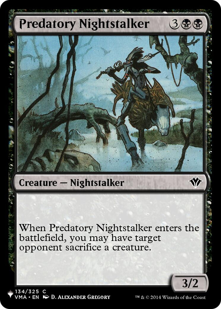 Image for Predatory Nightstalker (134/325) [The List Reprints] - Magic: The Gathering