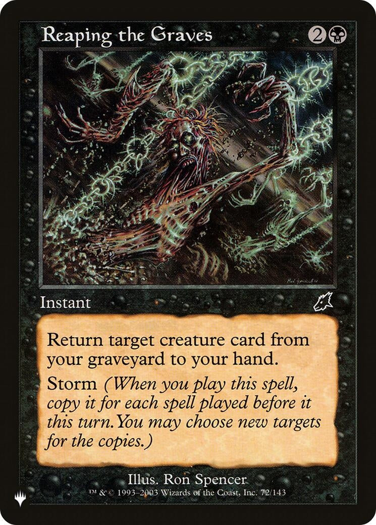 Image for Reaping the Graves (72/143) [The List Reprints] - Magic: The Gathering